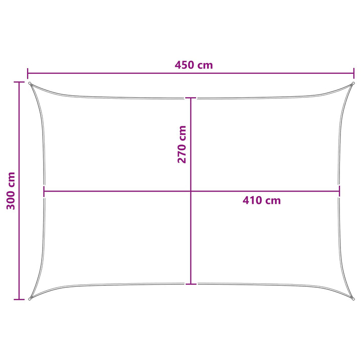 Solsätt Segel 3 X 4,5 M Hdpe Rektangulär Gul Och Vit