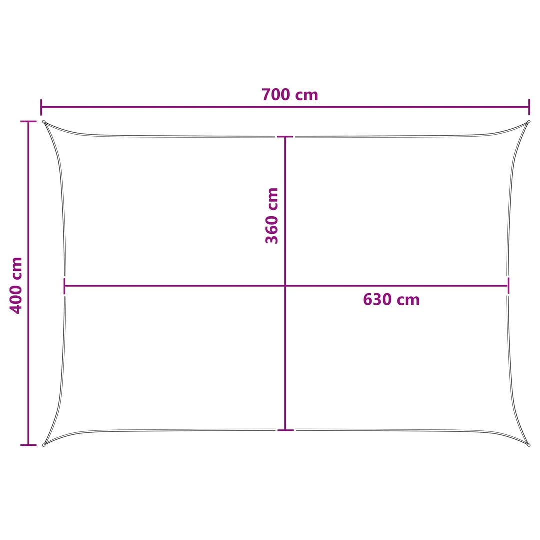 Solsätt Segel 4 X 7 M Hdpe Rektangulär Gul Och Vit