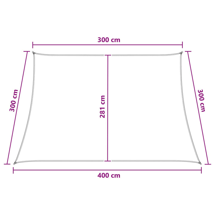 Solsätt Segel 3 / 4 X 3 M Hdpe Rektangulär Gul Och Vit