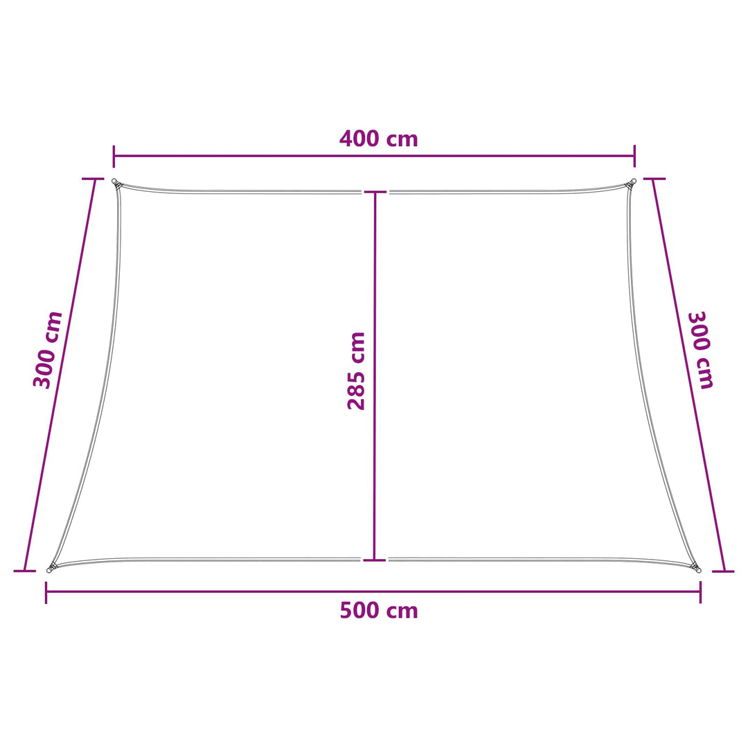 Solsätt Segel 4 / 5 X 3 M Hdpe Rektangulär Gul Och Vit