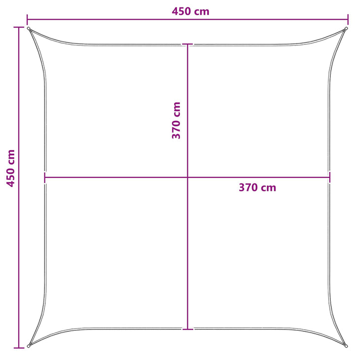 Solsätt Segel 4,5 X 4,5 M Hdpe Fyrkantig Blå Och Vit