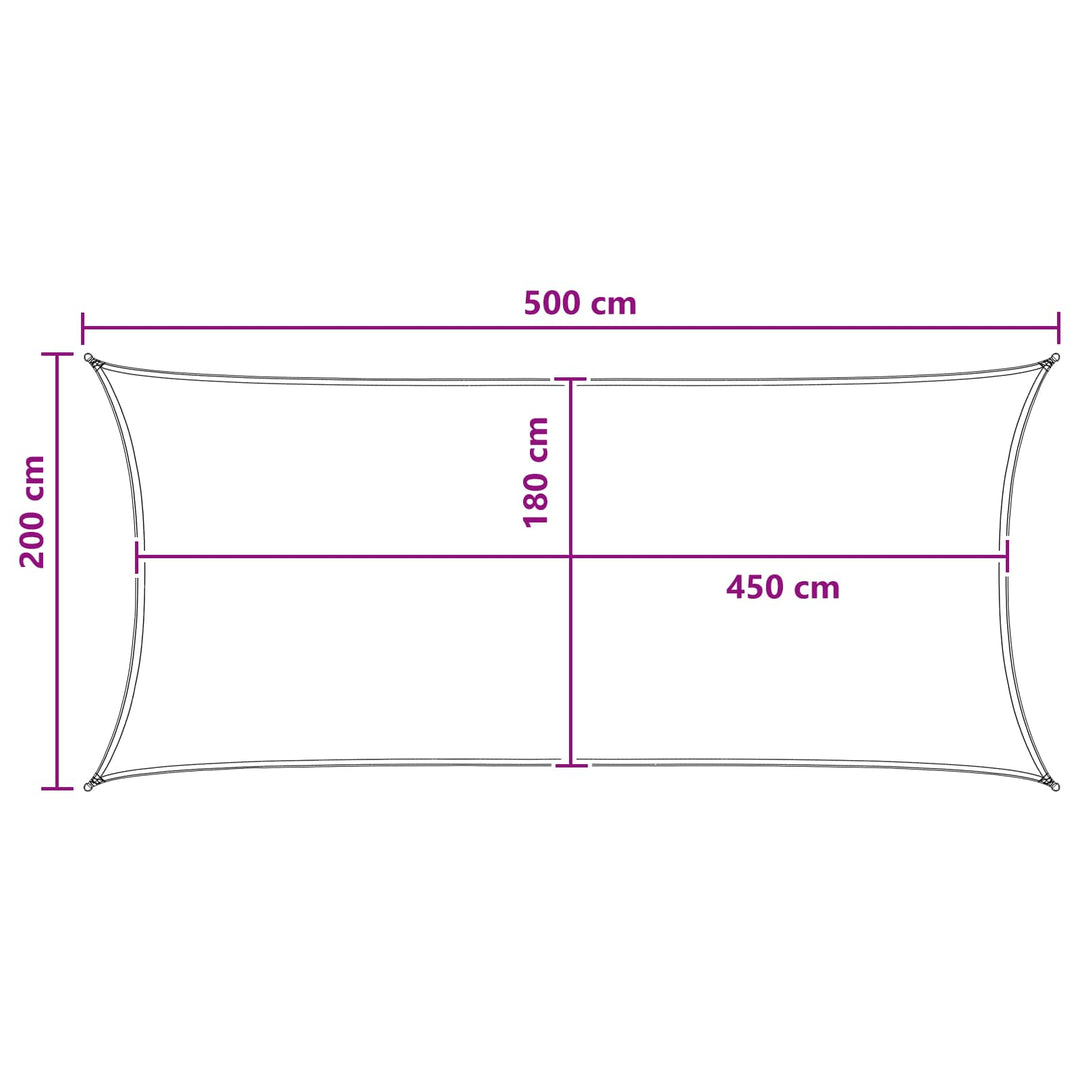 Solsätt Segel 2 X 5 M Hdpe Rektangulär Blå Och Vit
