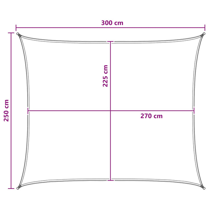 Solsätt Segel 2,5 X 3 M Hdpe Rektangulär Blå Och Vit