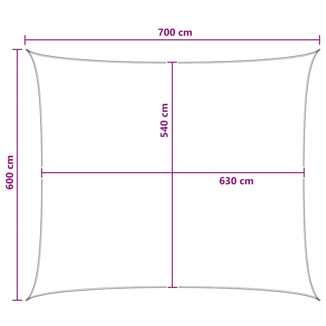 Solsätt Segel 6 X 7 M Hdpe Rektangulär Blå Och Vit