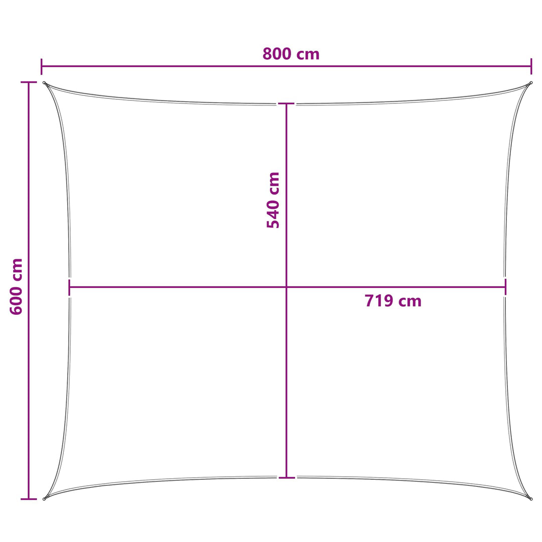 Solsätt Segel 6 X 8 M Hdpe Rektangulär Blå Och Vit