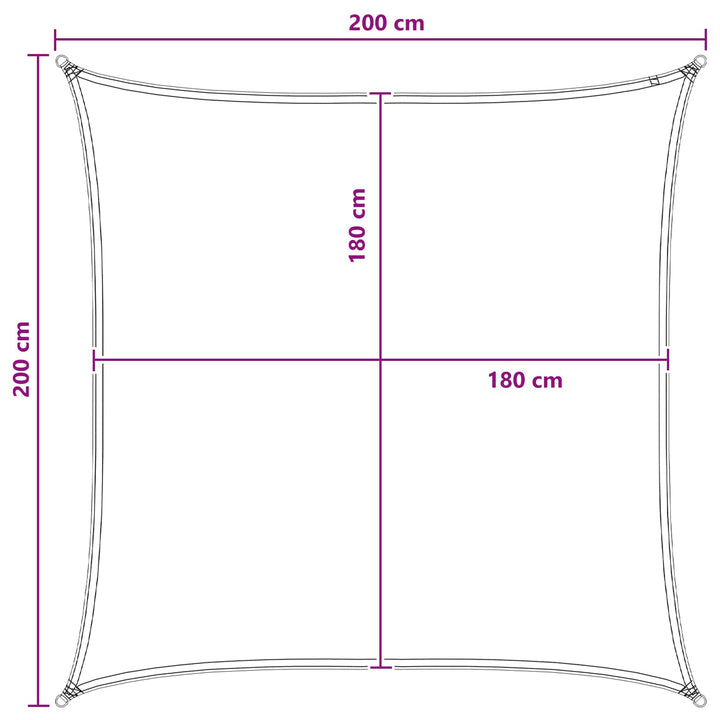 Solsätt Segel Ljusgrå Och Vit. 2 X 2 M Hdpe
