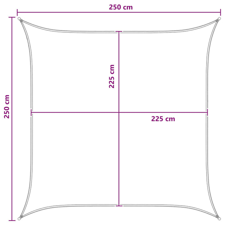 Solsätt Segel Ljusgrå Och Vit. 2,5 X 2,5 M Hdpe