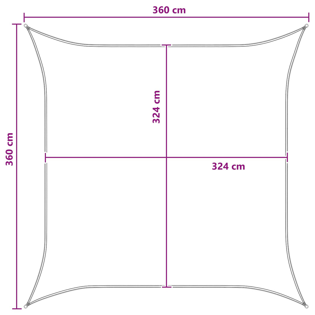 Solsätt Segel Ljusgrå Och Vit. 3,6 X 3,6 M Hdpe