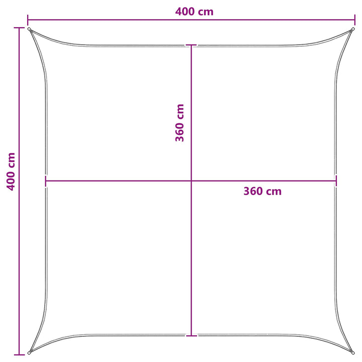 Solsätt Segel Ljusgrå Och Vit. 4 X 4 M Hdpe