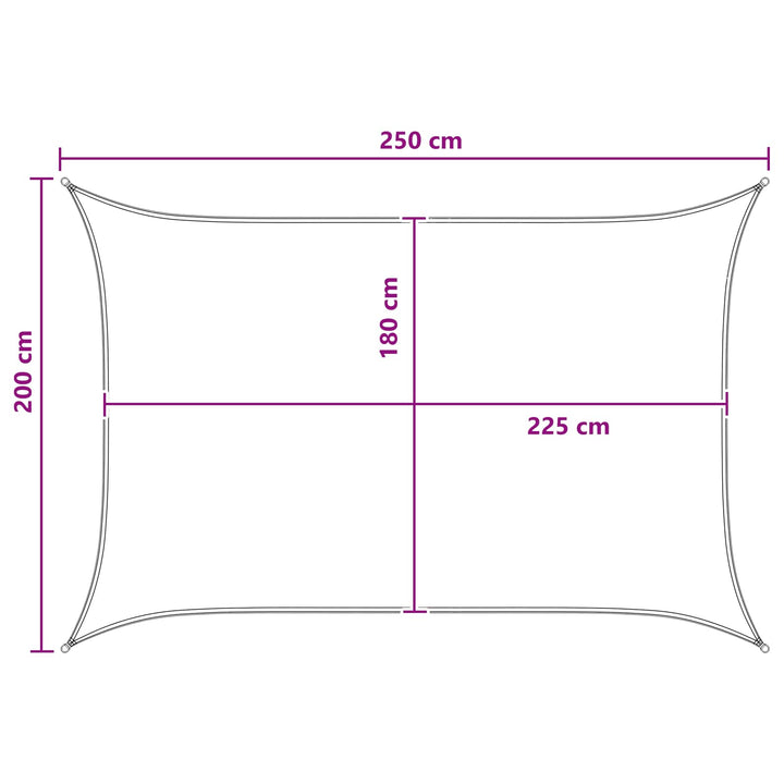 Solsätt Segel 2 X 2,5 M Hdpe Rektangulär Ljusgrå Och Vit.