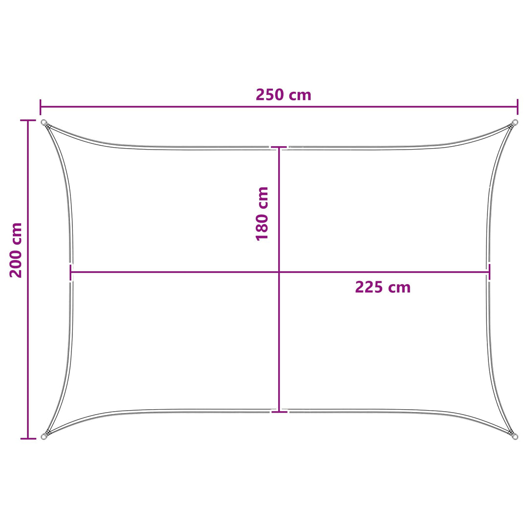 Solsätt Segel 2 X 2,5 M Hdpe Rektangulär Ljusgrå Och Vit.