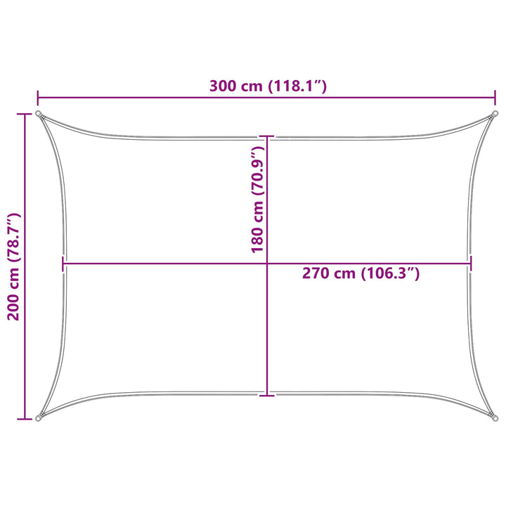 Solsätt Segel 2 X 3 M Hdpe Rektangulär Ljusgrå Och Vit.
