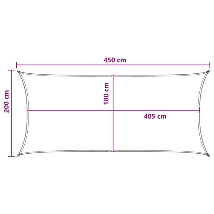 Solsätt Segel 2 X 4,5 M Hdpe Rektangulär Ljusgrå Och Vit.