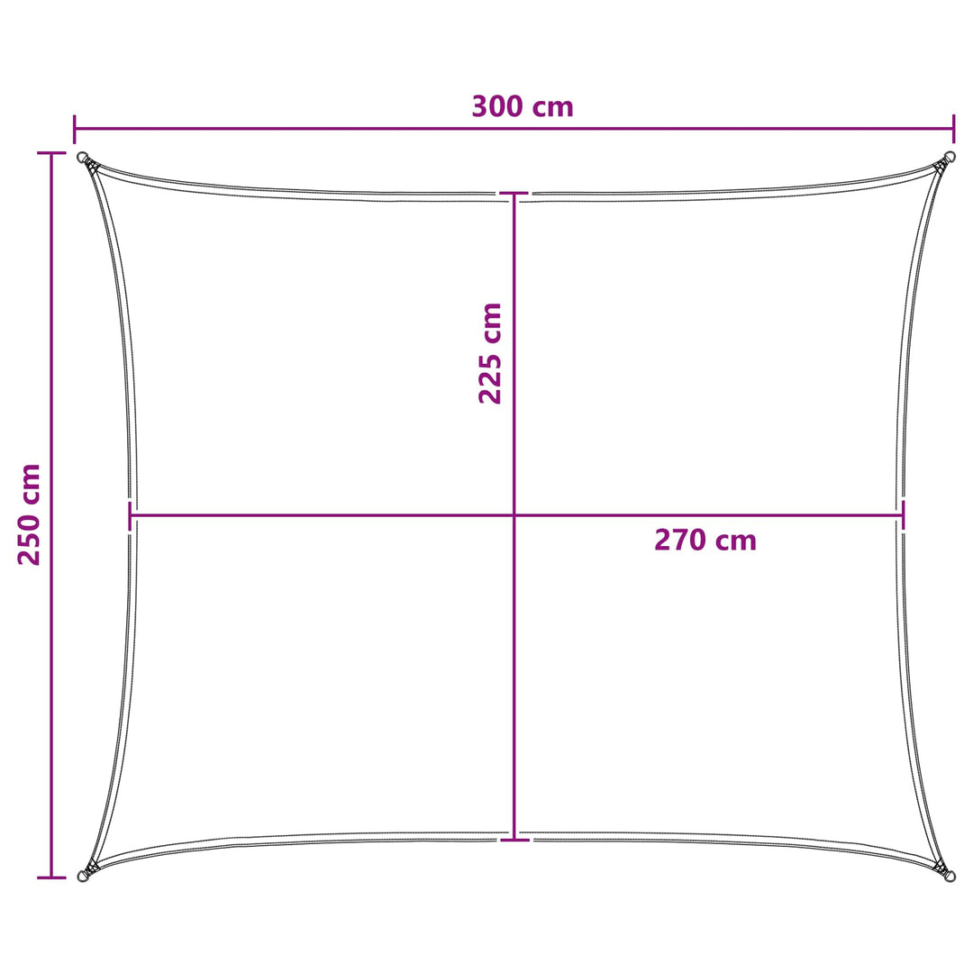 Solsätt Segel 2,5 X 3 M Hdpe Rektangulär Ljusgrå Och Vit.