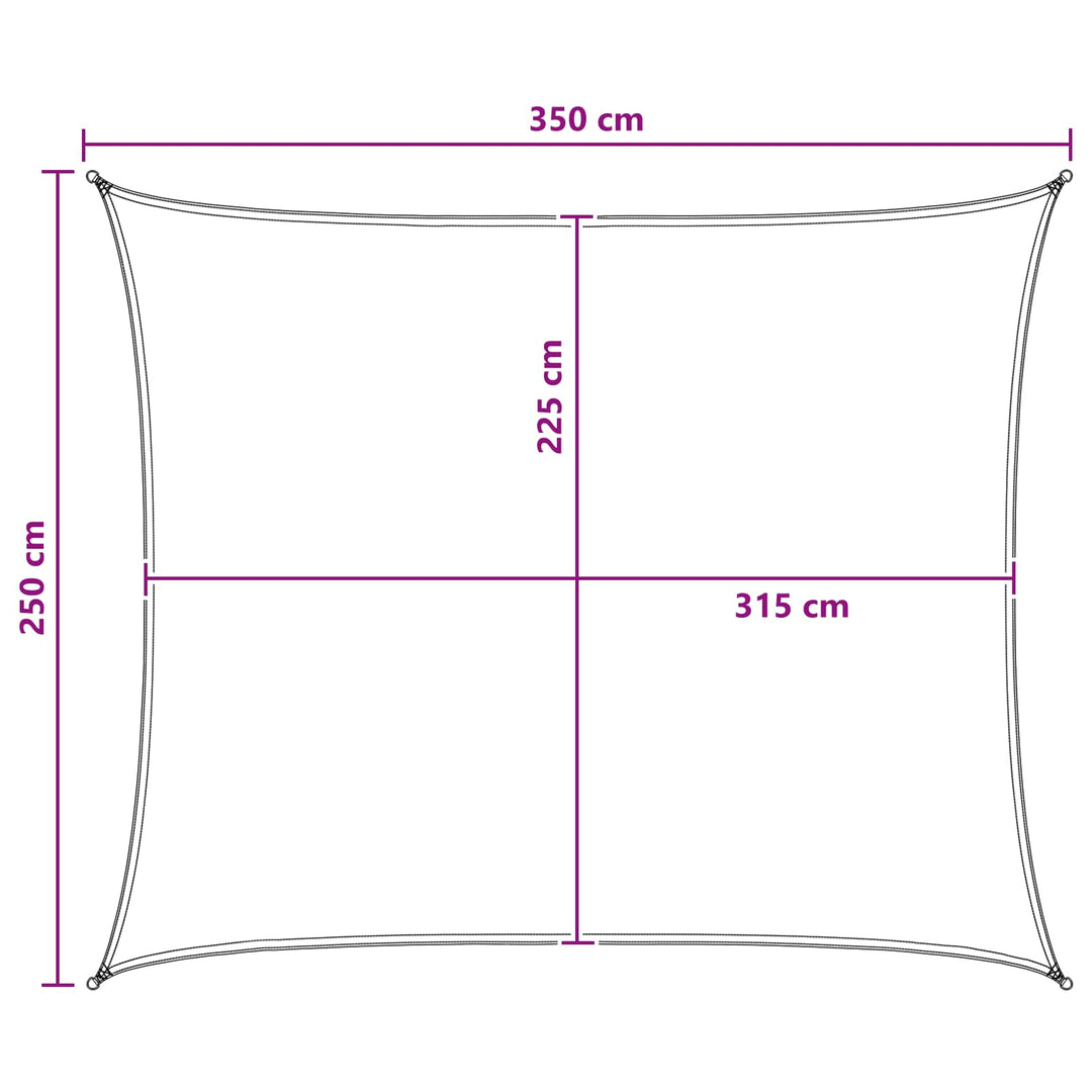 Solsätt Segel 2,5 X 3,5 M Hdpe Rektangulär Ljusgrå Och Vit.