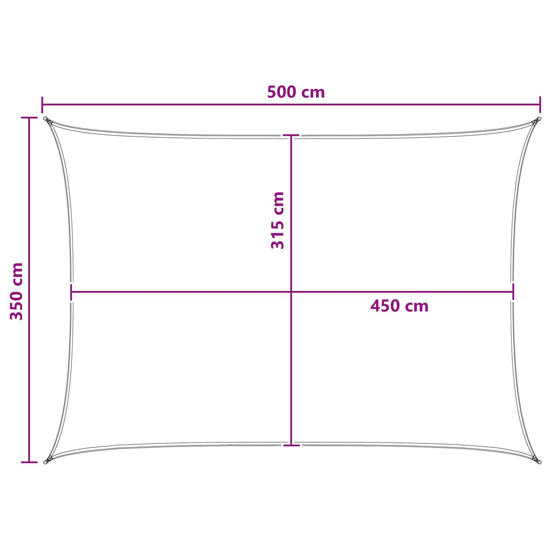 Solsätt Segel 3,5 X 5 M Hdpe Rektangulär Ljusgrå Och Vit.