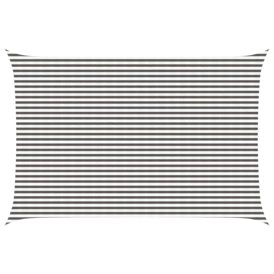 Solsätt Segel 4 X 6 M Hdpe Rektangulär Ljusgrå Och Vit.