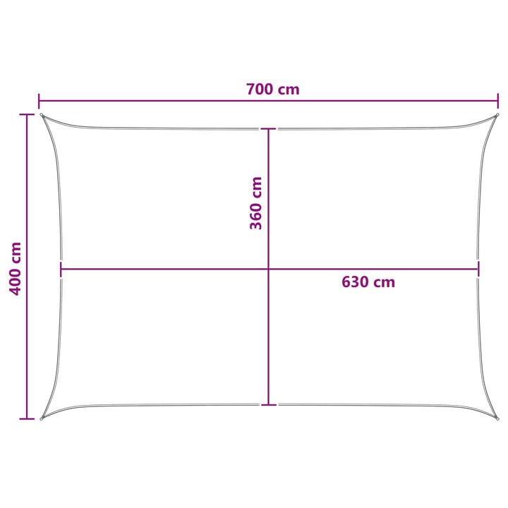 Solsätt Segel 4 X 7 M Hdpe Rektangulär Ljusgrå Och Vit.
