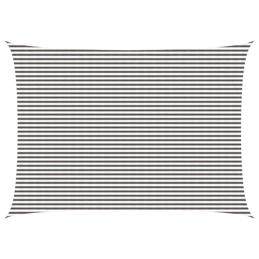 Solsätt Segel 5 X 7 M Hdpe Rektangulär Ljusgrå Och Vit.