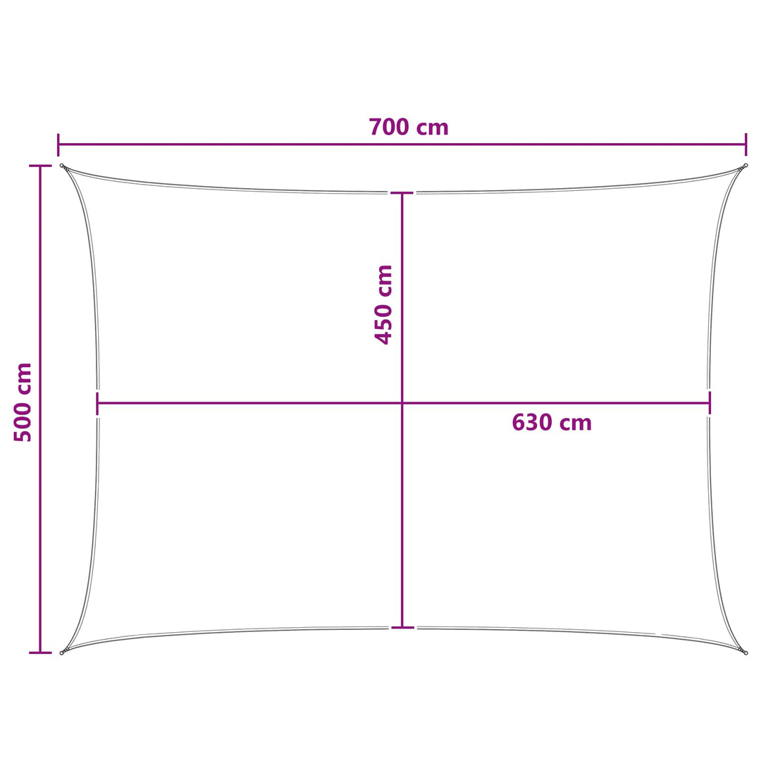 Solsätt Segel 5 X 7 M Hdpe Rektangulär Ljusgrå Och Vit.