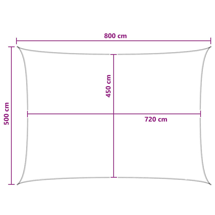Solsätt Segel 5 X 8 M Hdpe Rektangulär Ljusgrå Och Vit.