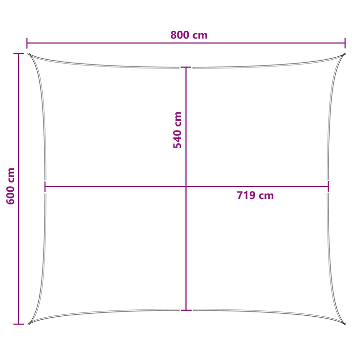 Solsätt Segel 6 X 8 M Hdpe Rektangulär Ljusgrå Och Vit.
