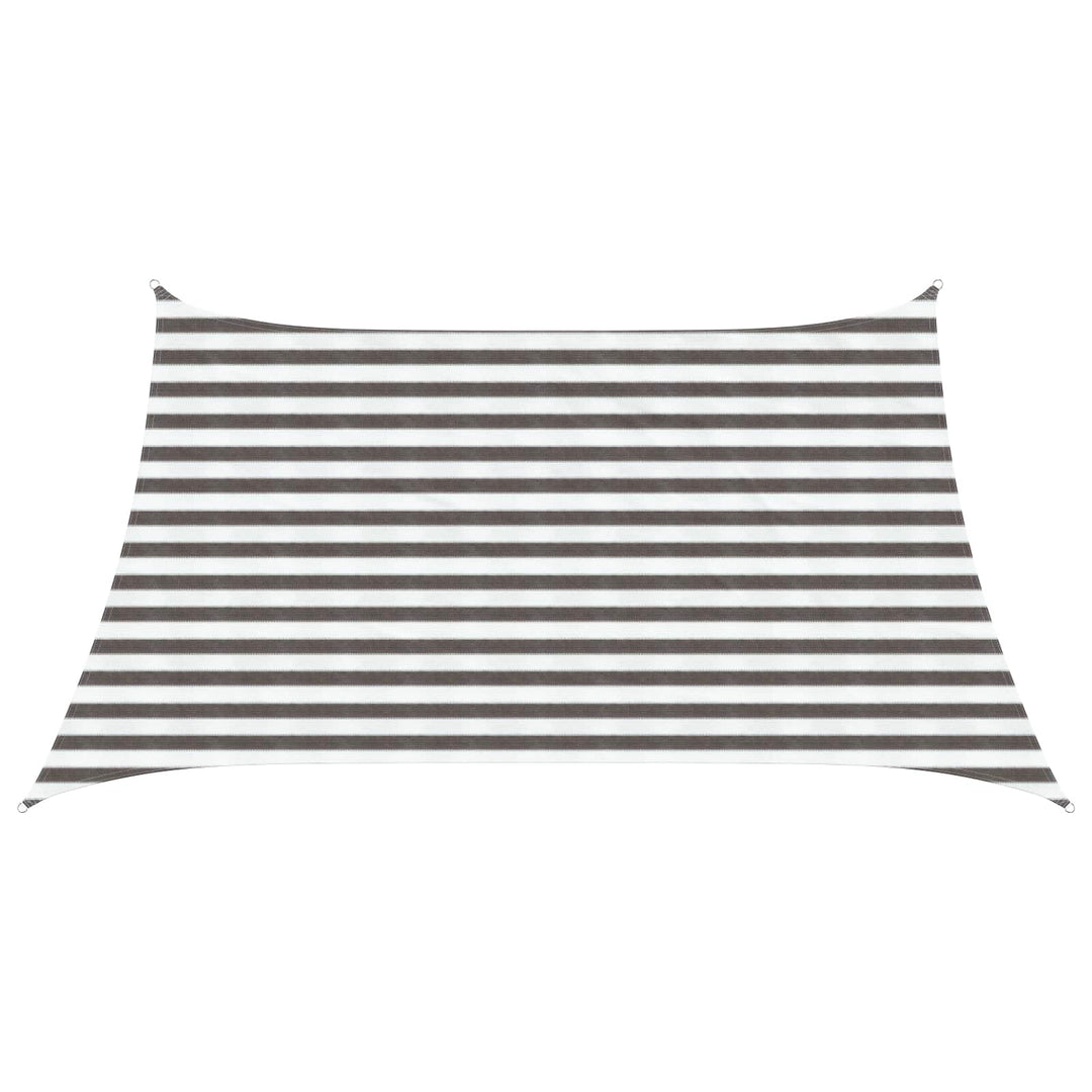Solsätt Segel 3 / 4 X 2 M Hdpe Rektangulär Ljusgrå Och Vit.