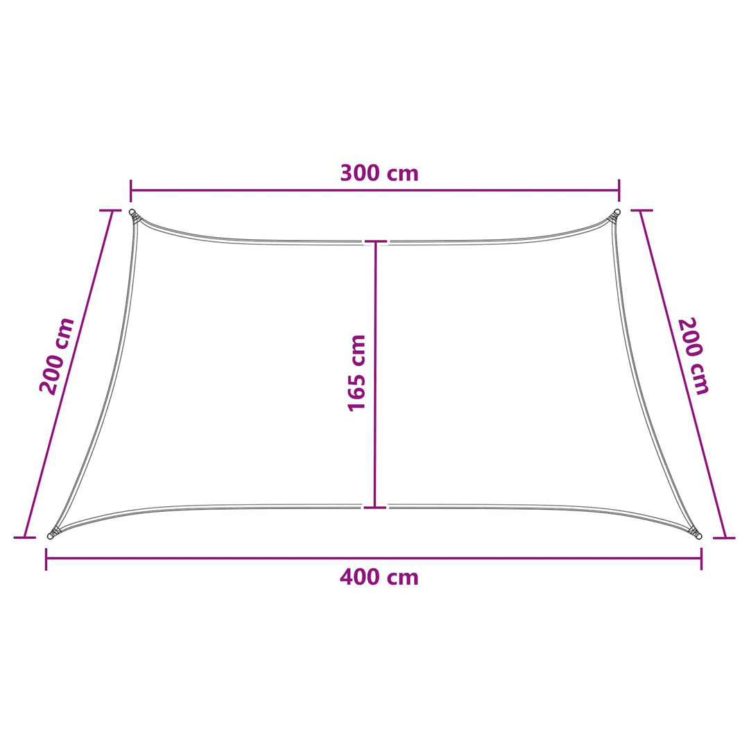 Solsätt Segel 3 / 4 X 2 M Hdpe Rektangulär Ljusgrå Och Vit.