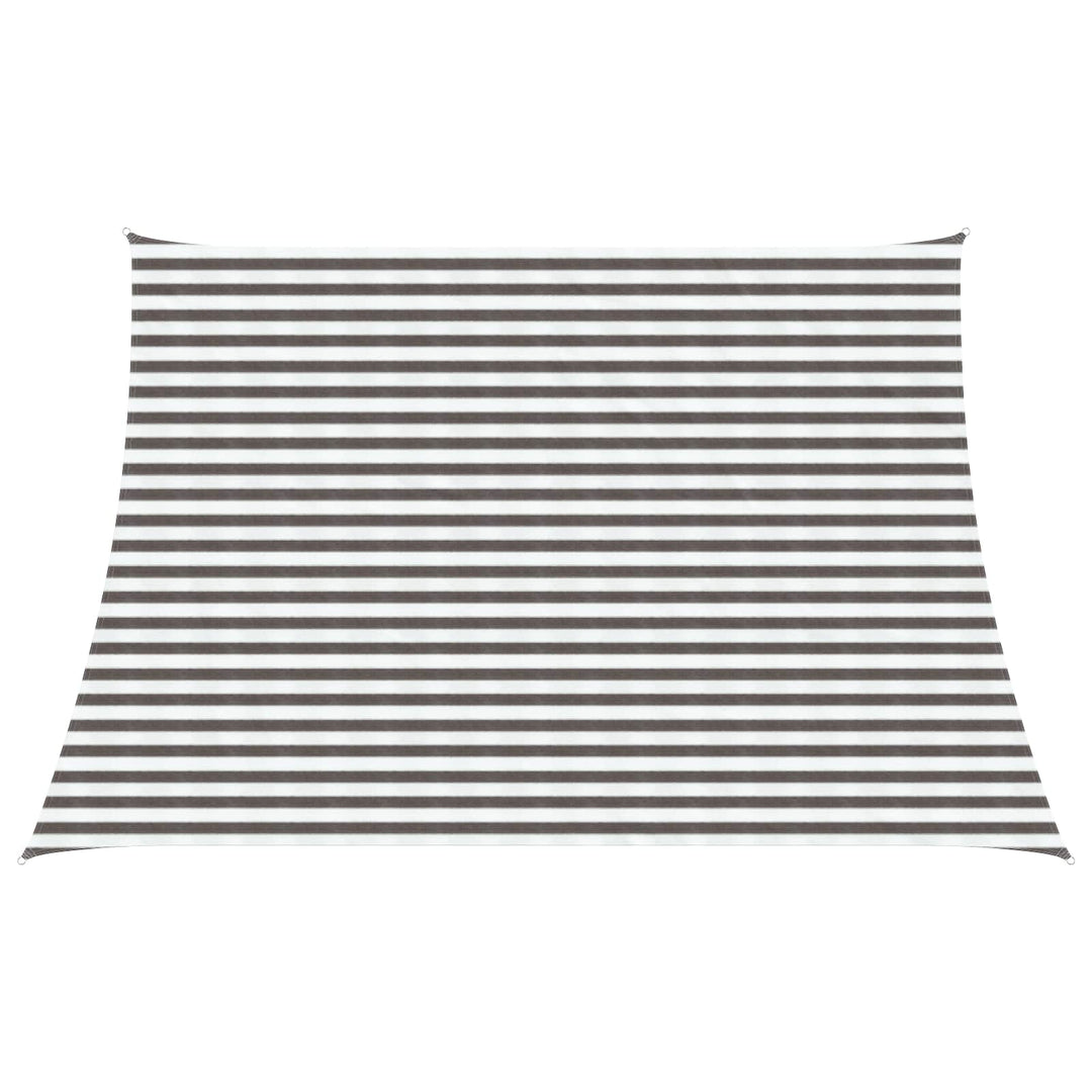 Solsätt Segel 4 / 5 X 3 M Hdpe Rektangulär Ljusgrå Och Vit.