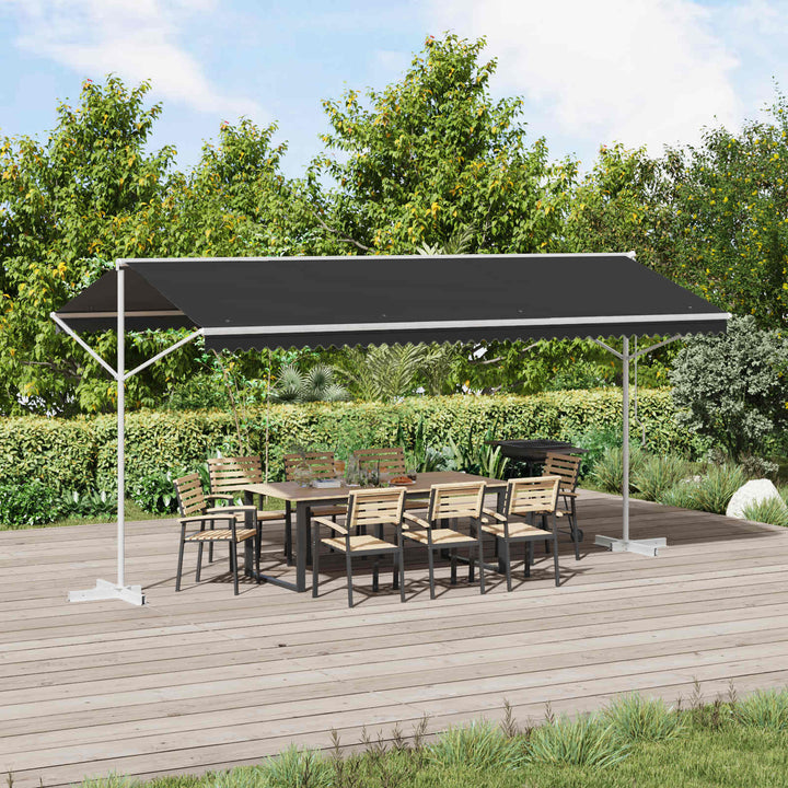 Fristående Markis Antracit 5 X 3 M Polyester
