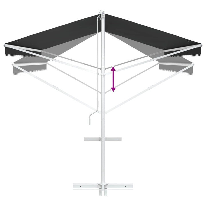 Fristående Markis Antracit 5 X 3 M Polyester