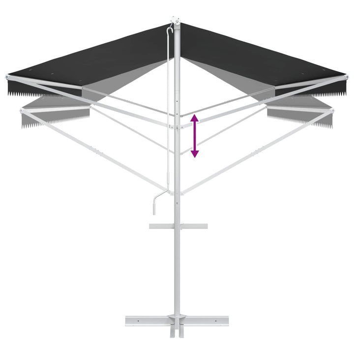 Fristående Markis 6 X 3 M Polyester Antracit