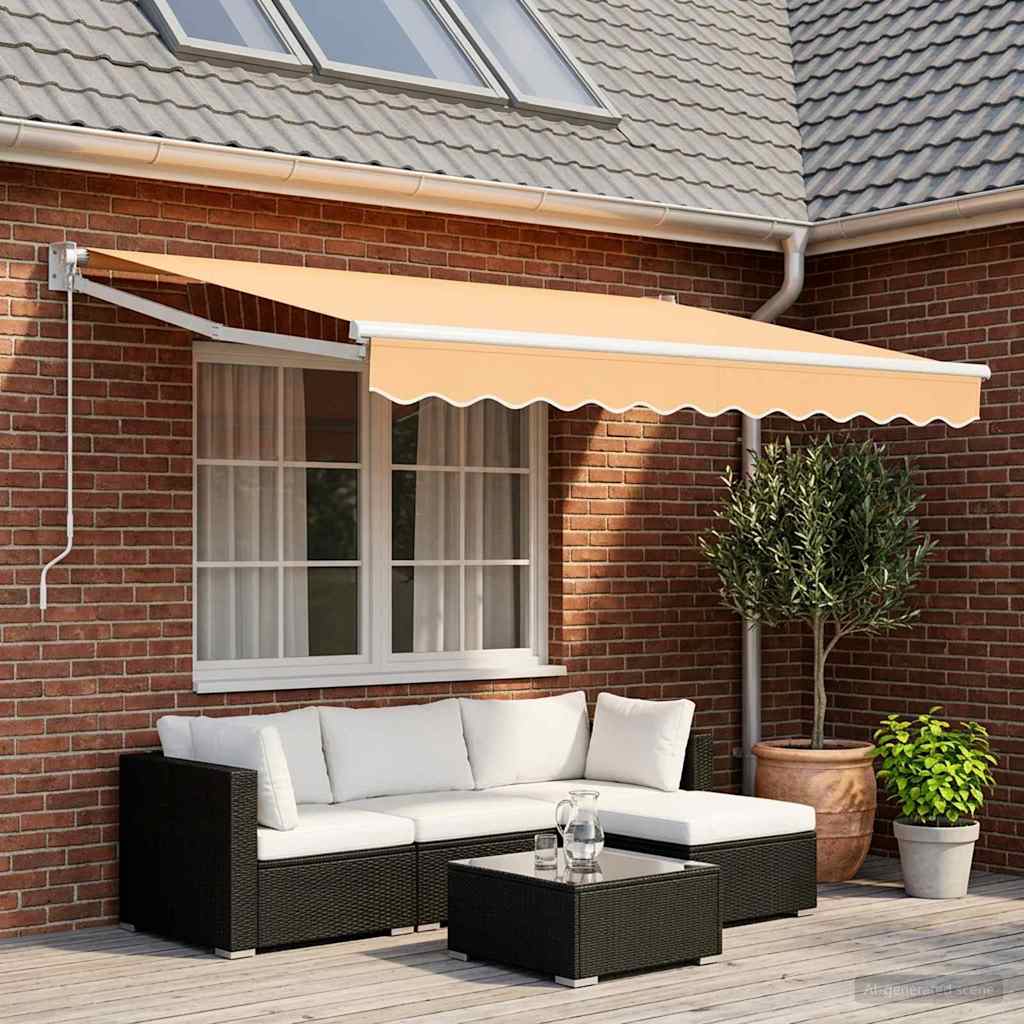 Utdragbar Markis Sand 3 X 2,5 M 100% Polyester Och Aluminium