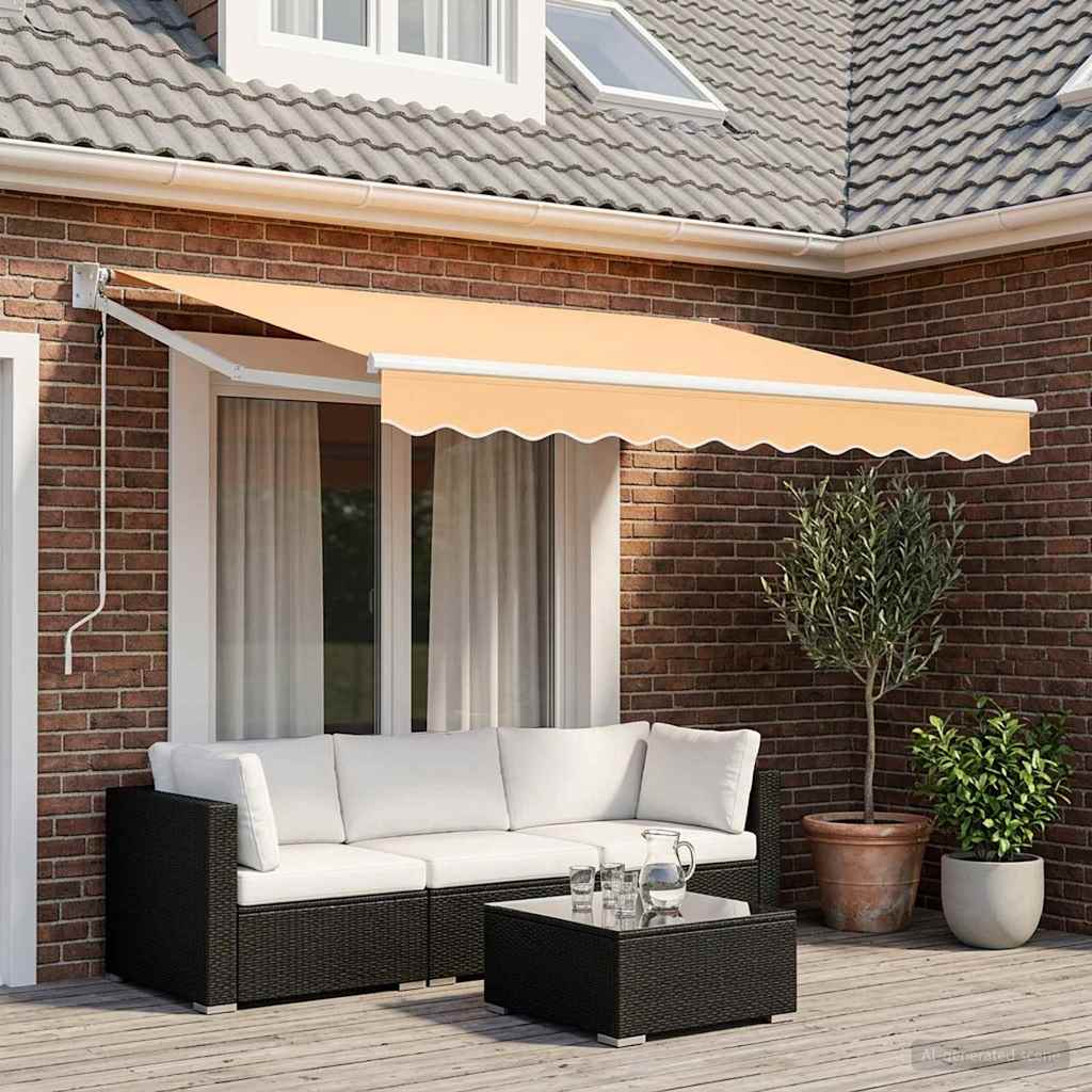 Utdragbar Markis Sand 3,5 X 2,5 M Polyester Och Metall