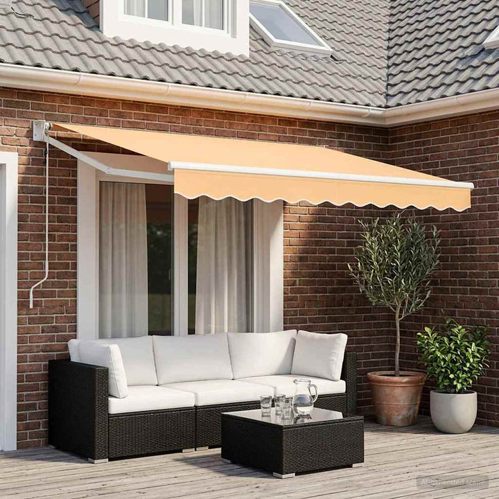 Utdragbar Markis Sand 3 X 2,5 M Polyester Och Metall
