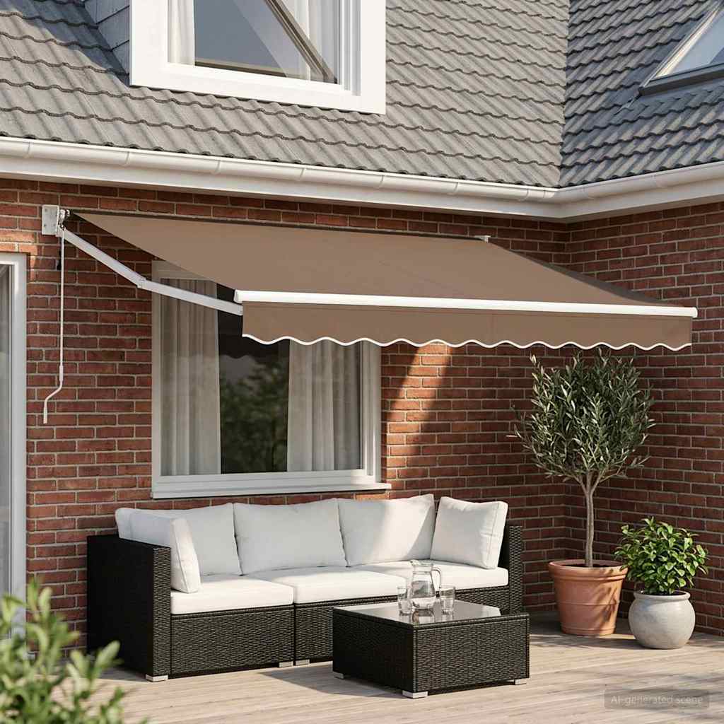 Utdragbar Markis Taupe 3 X 2,5 M Polyester Och Metall
