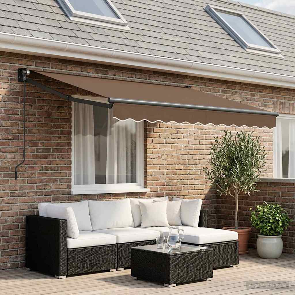 Utdragbar Markis Taupe 3 X 2 M 100% Polyester Och Aluminium