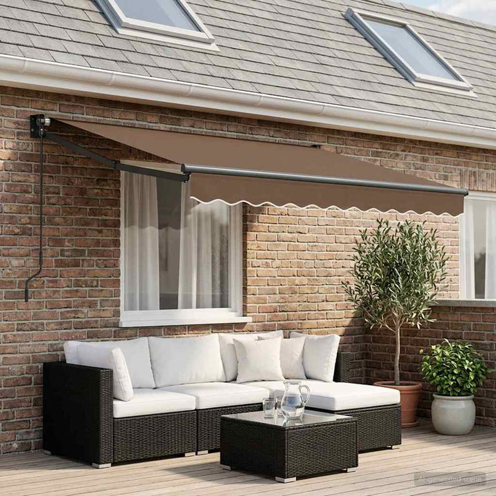 Utdragbar Markis Taupe 3 X 2,5 M 100% Polyester Och Aluminium