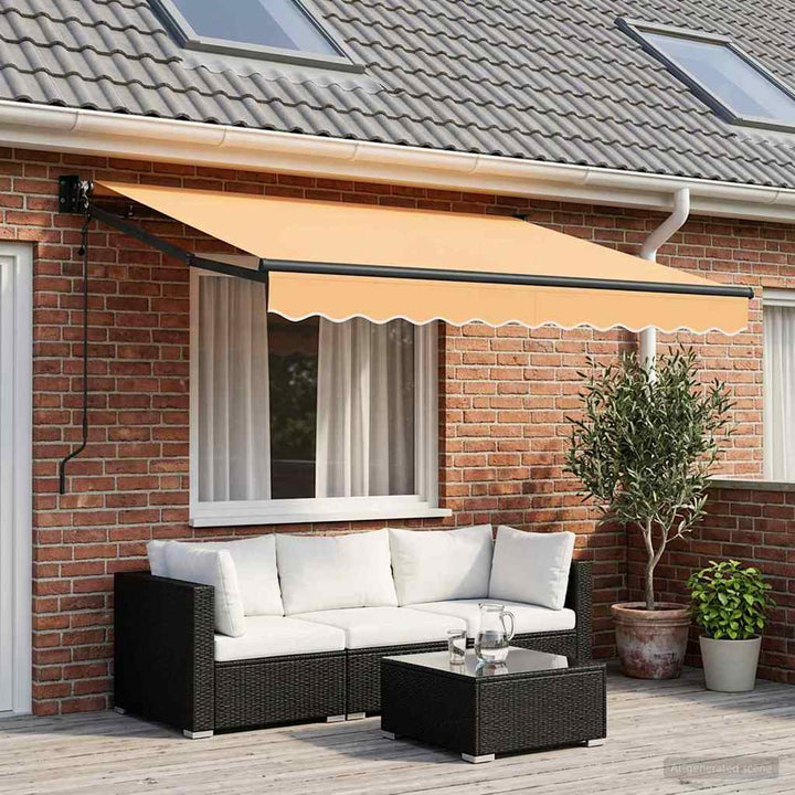 Utdragbar Markis Sand 3,5 X 2,5 M Polyester Och Metall