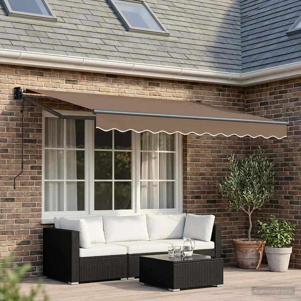 Utdragbar Markis Taupe 3,5 X 2,5 M Polyester Och Metall
