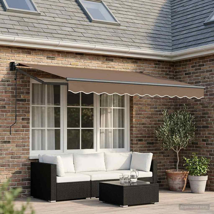 Utdragbar Markis Taupe 3,5 X 2,5 M Polyester Och Metall