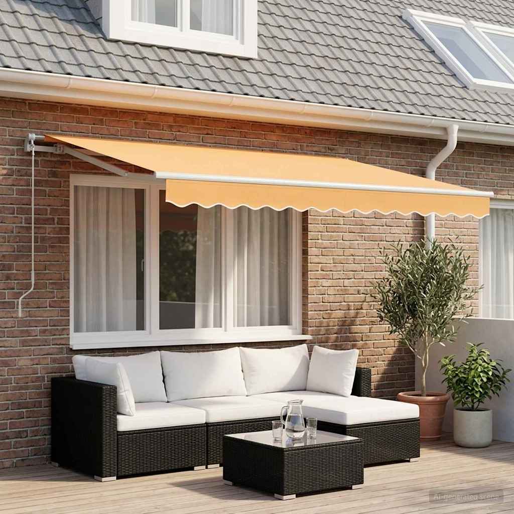 Utdragbar Markis Sand 3 X 2,5 M Polyester Och Aluminium