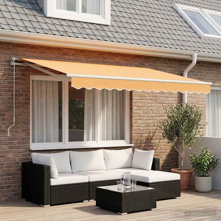 Utdragbar Markis Sand 3 X 2,5 M Polyester Och Aluminium