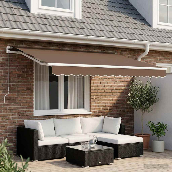 Utdragbar Markis Taupe 300 X 250 Cm Polyester Och Aluminium
