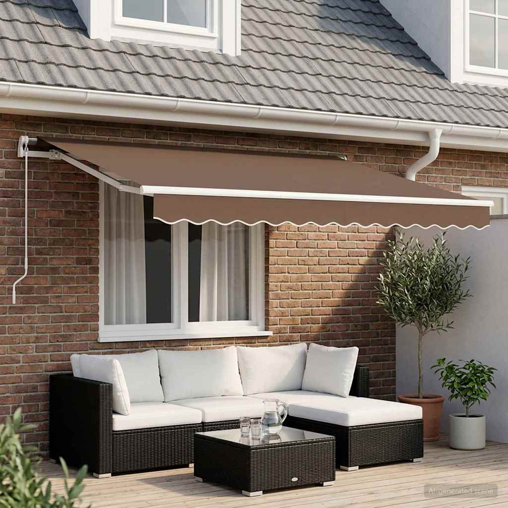 Utdragbar Markis Taupe 300 X 250 Cm Polyester Och Aluminium
