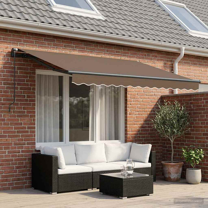 Utdragbar Markis Taupe 300 X 250 Cm Polyester Och Aluminium