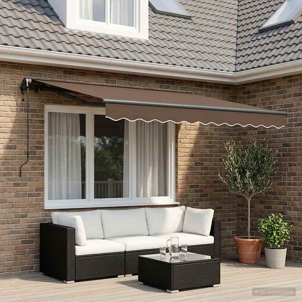 Utdragbar Markis Taupe 300 X 250 Cm Duk Och Aluminium
