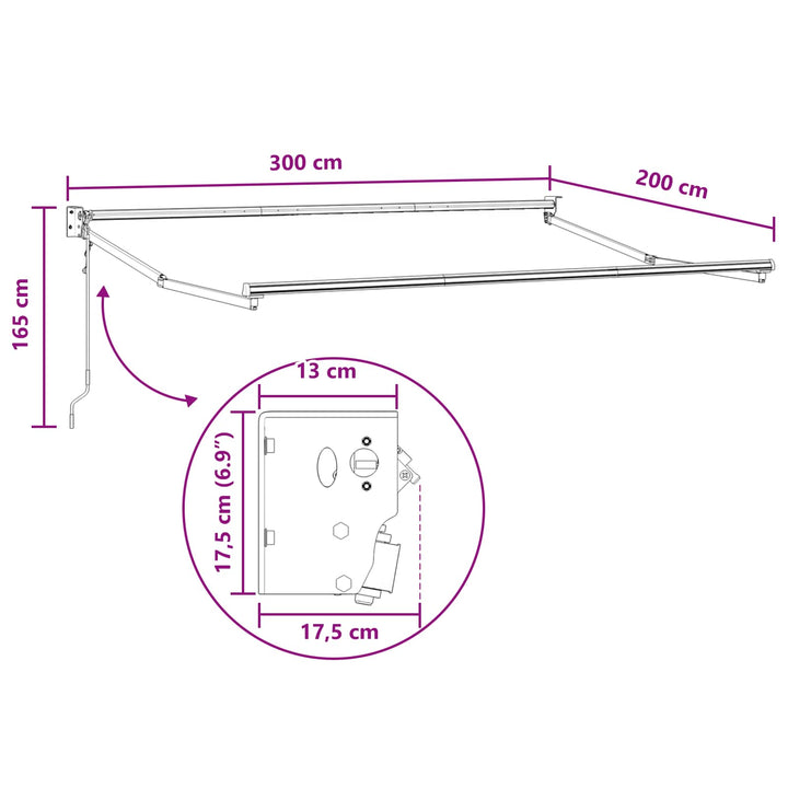 Utdragbar Markis Taupe 3 X 2 M Polyester Och Metall