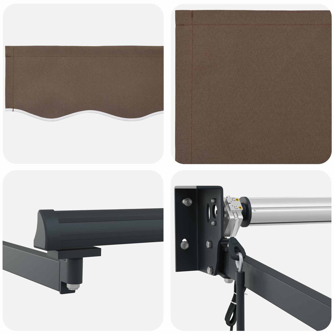 Utdragbar Markis Taupe 3 X 2 M Polyester Och Metall