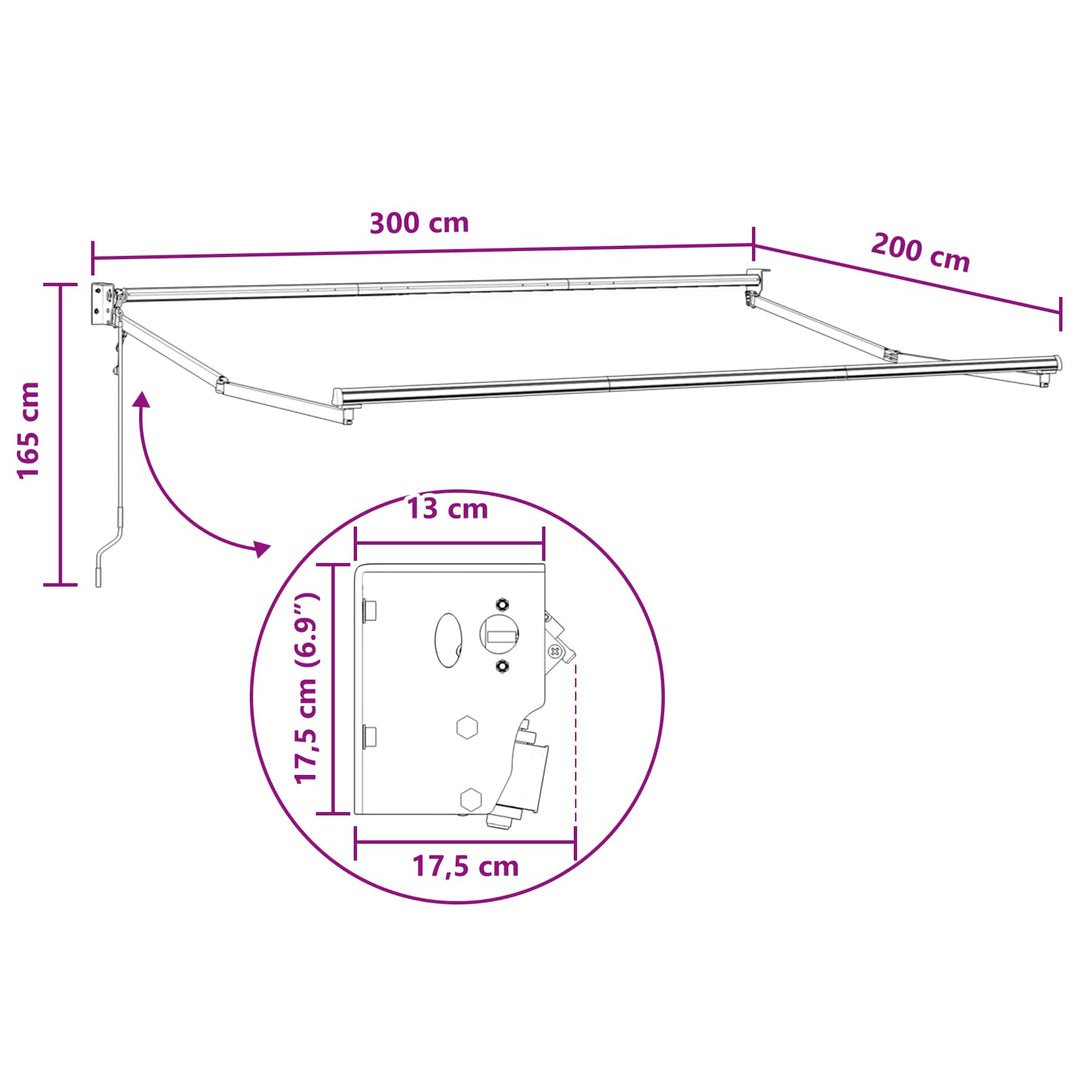 Utdragbar Markis Taupe 3 X 2 M Polyester Och Metall